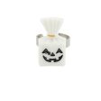 White & Silver-Plated Pumpkin Candy Adjustable Ring on Sale