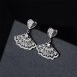 Black & White Cubic Zirconia Heart Fan Drop Earrings Online Sale