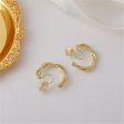 18K Gold-Plated Twine Clip-On Earrings For Sale