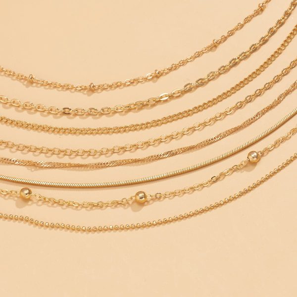 18K Gold-Plated Bead Chain Necklace Set Online