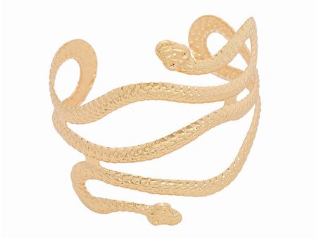 18K Gold-Plated Serpentine Arm Cuff Cheap