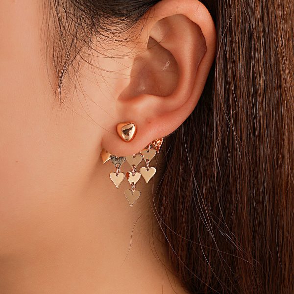 18K Gold-Plated Heart Tassel Ear Jackets Online Hot Sale