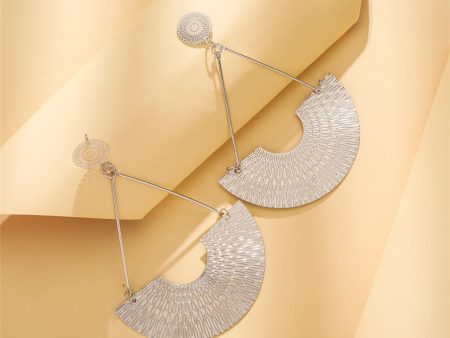 Silver-Plated Fan Drop Earrings For Sale