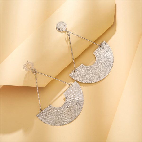 Silver-Plated Fan Drop Earrings For Sale