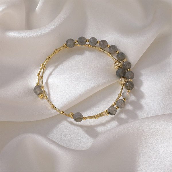 Strawberry Crystal & 18K Gold-Plated Stacked Bangle Online Hot Sale