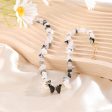 Black & White Resin Butterfly Pendant Necklace Hot on Sale