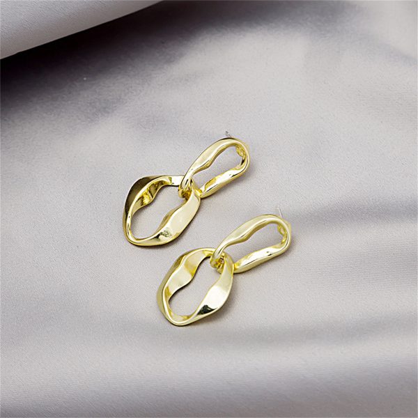 18K Gold-Plated Abstract Interlocked Oval Drop Earrings Online Hot Sale