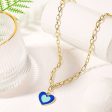 Blue Enamel & 18K Gold-Plated Heart Pendant Necklace Cheap