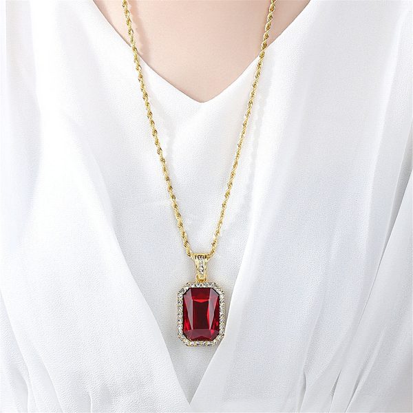 18K Gold-Plated & Red Crystal Pendant Necklace Online Sale