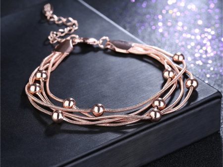 18K Rose Gold-Plated Bead Bracelet For Discount