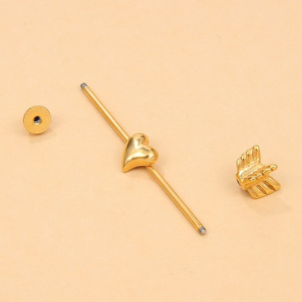 18K Gold-Plated Heart & Arrow Ear Cuff Discount