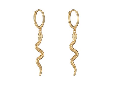 18K Gold-Plated Snake Huggie Earrings Supply