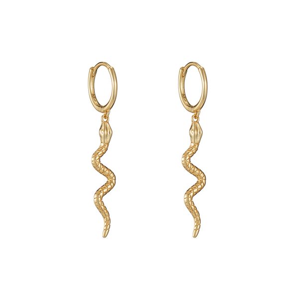 18K Gold-Plated Snake Huggie Earrings Supply