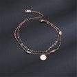 18K Rose Gold-Plated Coin Layer Anklet on Sale