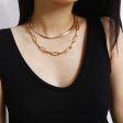 18K Gold-Plated Cable & Snake Chain Necklace Set Fashion