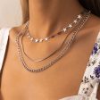 Silver-Plated Linking Star Layered Necklace Fashion