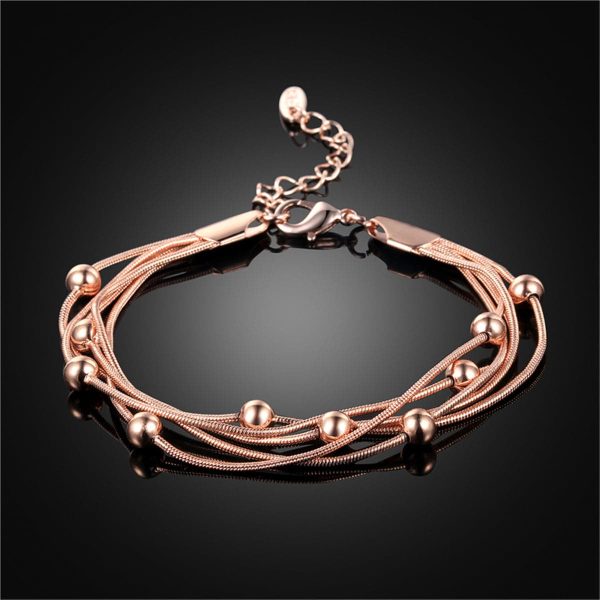 18K Rose Gold-Plated Bead Bracelet For Discount