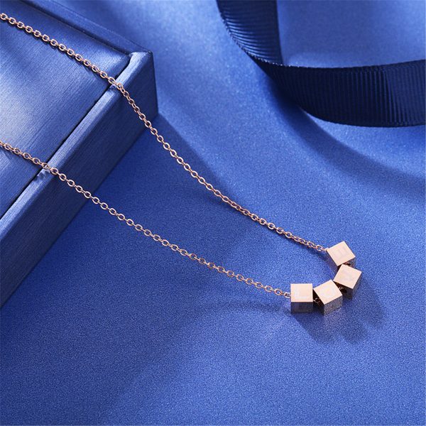 18K Rose Gold-Plated Linked-Cube Pendant Necklace Online Sale