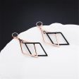 Black Acrylic & 18K Rose Gold-Plated Rhombus Drop Earrings Hot on Sale