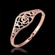 18K Rose Gold-Plated Openwork Rose Bangle Online Sale