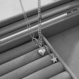 Silver-Plated Heart & Star Pendant Necklace For Cheap