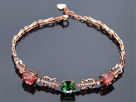 Red Oval Crystal & 18K Rose Gold-Plated Charm Bracelet Online Sale