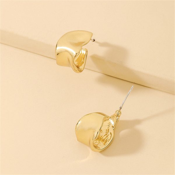 18K Gold-Plated Irregular Huggie Earrings Online Hot Sale