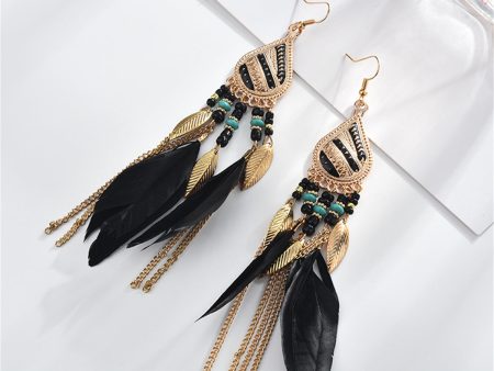 Black Feather & 18K Gold-Plated Feather Drop Earrings Sale