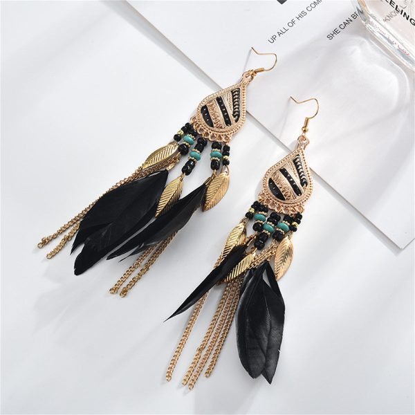 Black Feather & 18K Gold-Plated Feather Drop Earrings Sale