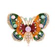 18K Gold-Plated Cubic Zirconia Butterfly Brooch For Discount