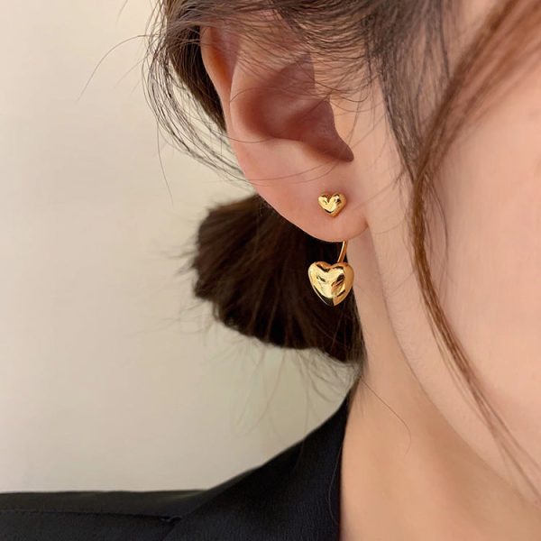 18K Gold-Plated Heart Ear Jackets Online Hot Sale