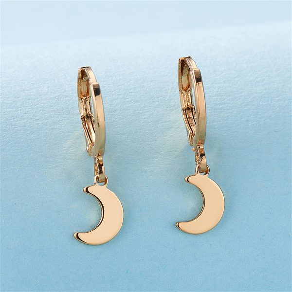 18K Gold-Plated Moon Huggie Earrings Supply