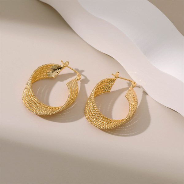 18K Gold-Plated Twisted Twine Huggie Earrings Online Sale