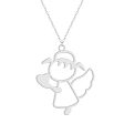 Silver-Plated Openwork Cute Angel Pendant Necklace Sale