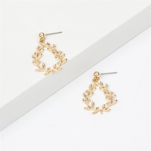 18K Gold-Plated Leaf Cluster Drop Earrings Discount