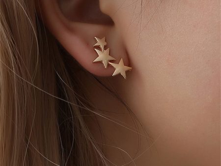 18K Gold-Plated Stars Ear Climbers Online now