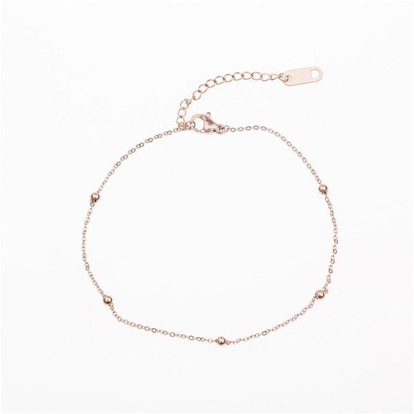 18K Rose Gold-Plated Beaded Station Bracelet Cheap