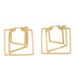 18K Gold-Plated Layered Square Leverback Earrings Online Hot Sale