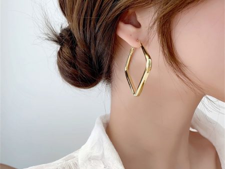 18K Gold-Plated Open Square Hoop Earrings Online