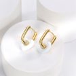 White & 18K Gold-Plated Heart Huggie Earrings Supply