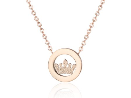 18K Rose Gold-Plated Crown Pendant Necklace Discount