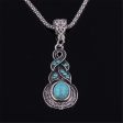 Turquoise & Silver-Plated Calabash Pendant Necklace For Discount