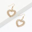 18K Gold-Plated Figaro Open Heart Drop Earrings on Sale