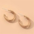 18K Gold-Plated Curved Hoop Earrings Cheap