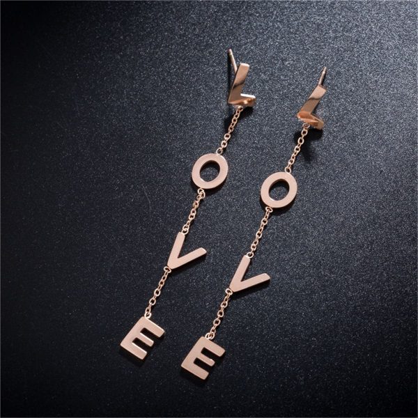 18K Rose Gold-Plated  Love  Drop Earrings Sale