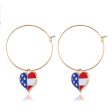 18K Gold-Plated American Flag Heart Necklace & Earring Set For Cheap