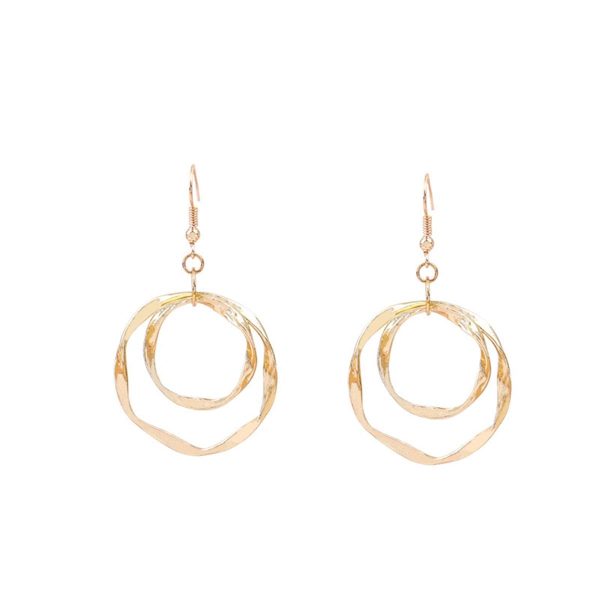 18K Gold-Plated Stacked Twist Hoop Drop Earrings Fashion