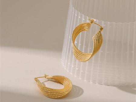 18K Gold-Plated Twisted Twine Huggie Earrings Online Sale