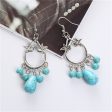 Turquoise & Silver-Plated Bird Teardrop Earrings For Discount