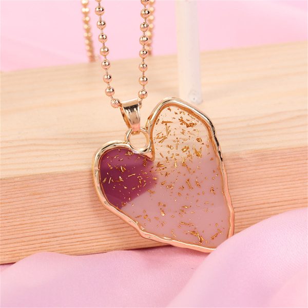 18K Gold-Plated & Light Pink Heart Pendant Necklace Online Hot Sale